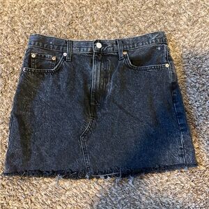 Mango Black Denim Mini Skirt